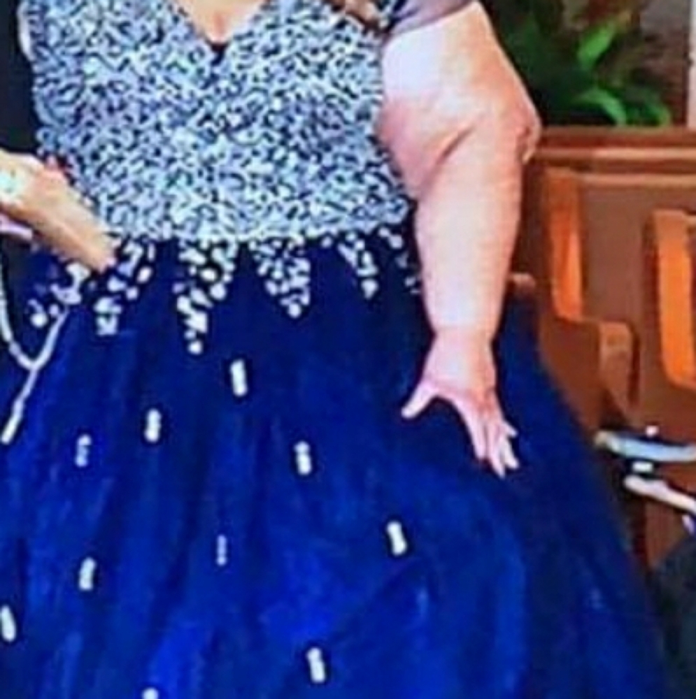 Navy blue evening gown